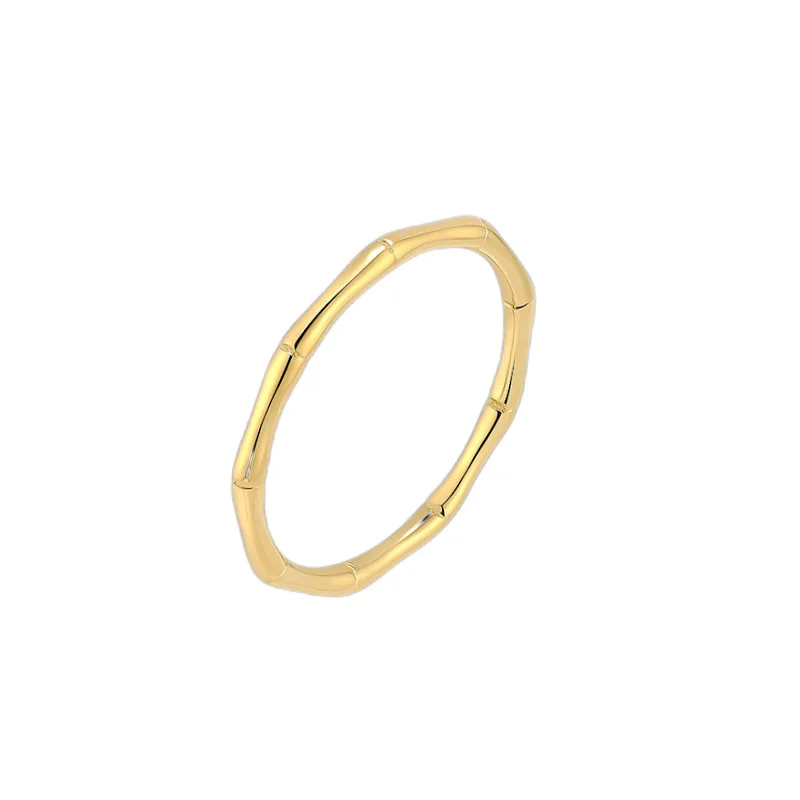 

20 pcs Simple Popular Stainless Steel 18K Gold Plating Bamboo Ring Non Tarnish for Women