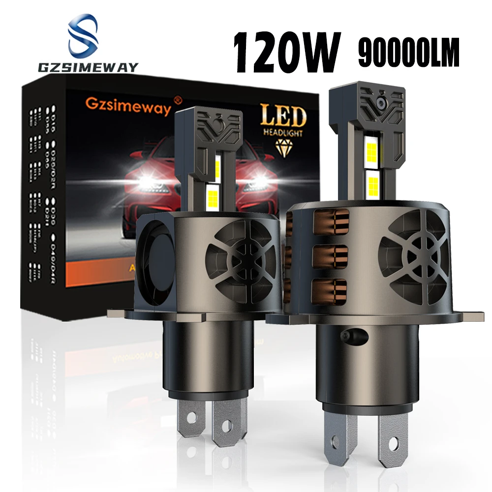 

Gzsimeway 120W Turbo H4 LED Headlight H7 H8 H9 H11 9005 HB3 HB4 9006 H1 LED Headlamp Auto Fog Light Automobile Lamps 6000K 12V