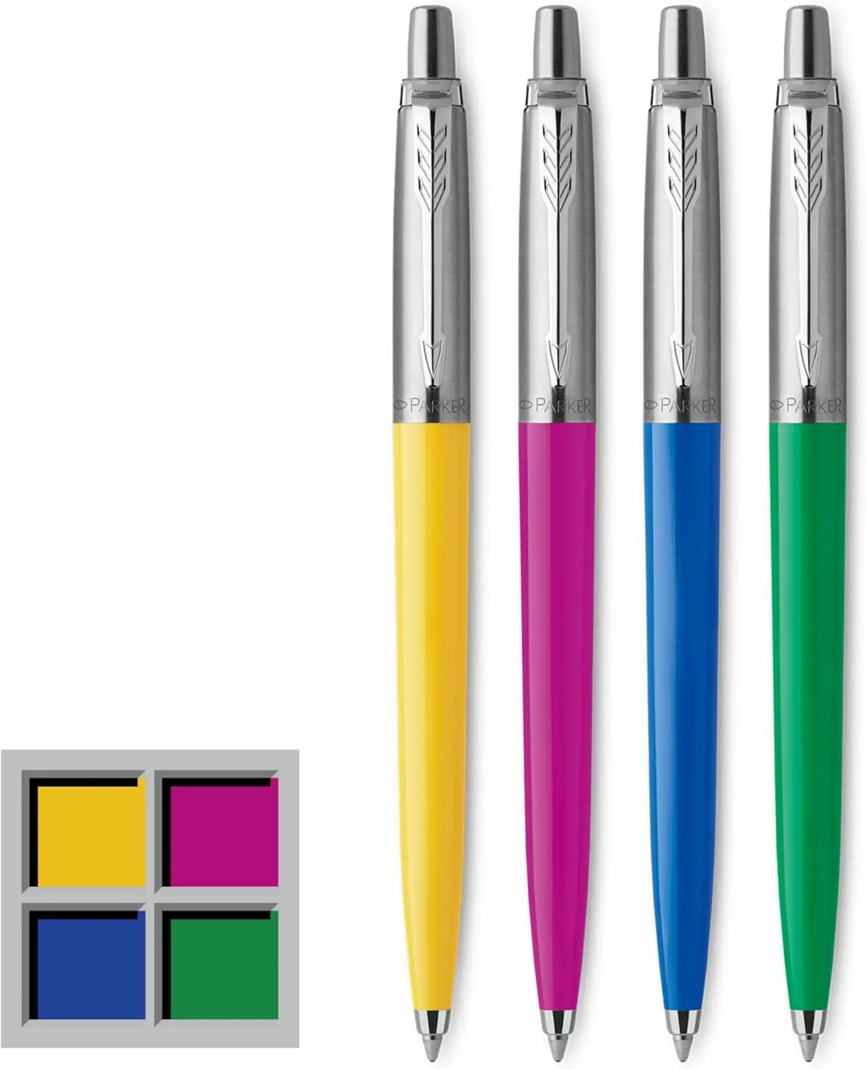 

Retro Ballpoint Pens, 4-Pack Assorted Colors, Medium Point Black Ink, Smooth Writing, Classic Design