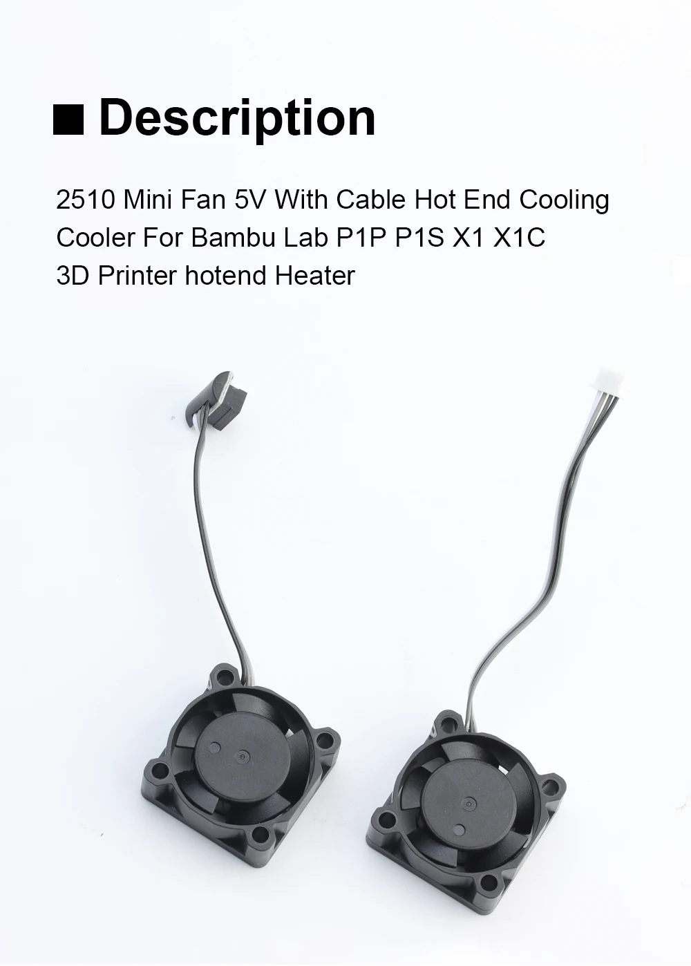Trianglelab 2510 Mini-Lüfter 5V mit Kabel, Hot-End-Kühler für P1P P1S X1 X1C TZ Conch Hotend 3D-Drucker-Heizung – Detail 2