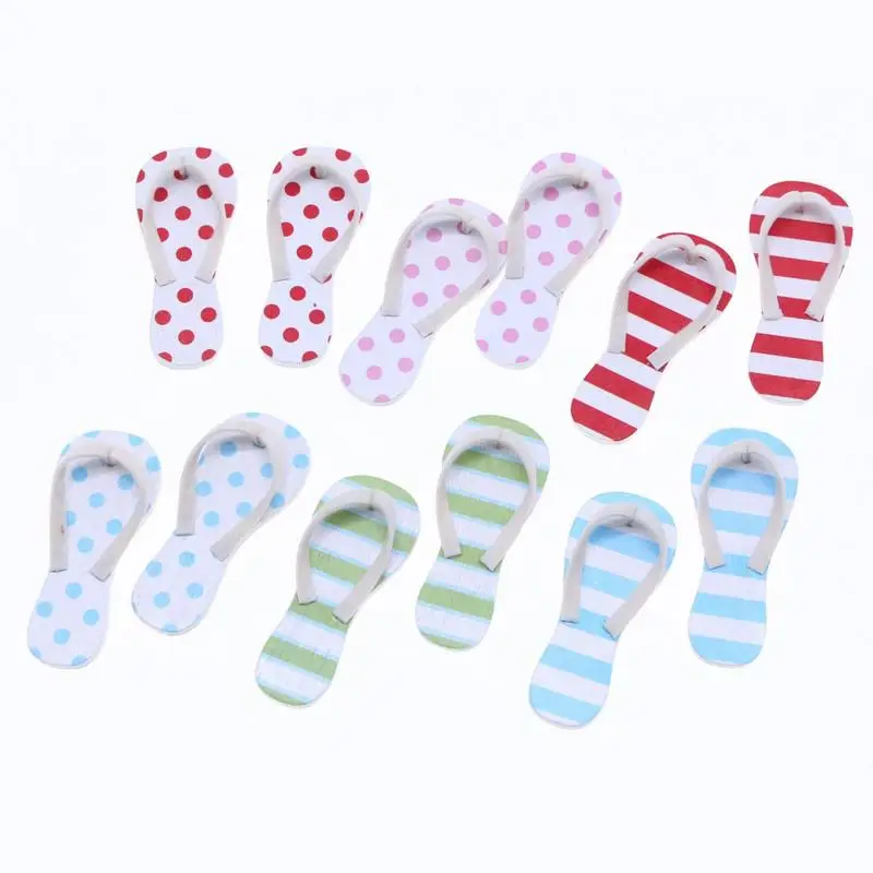 Miniature Slippers Decorative Mini Size Slipper Summer Sandals Doll Accessories Slipper Models Realistic Photography Props Set