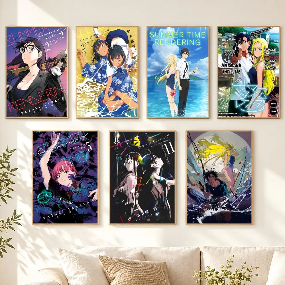 anime Summer Time Rendering Poster Poster HD Printing Cozy Nordic Style for Home Decor for Living Room Bedroom Cafe Gift