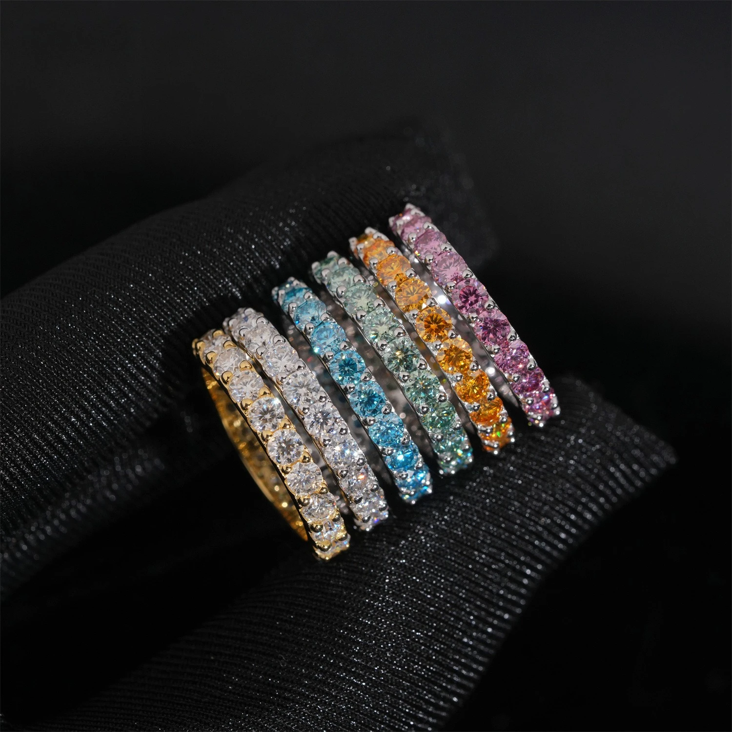 Moissanite 3.0mm GRA D VVS1 S925 Sterling Silver Full Moissanite Round Cut Hip Hop Engagement Jewelry For Men And Women