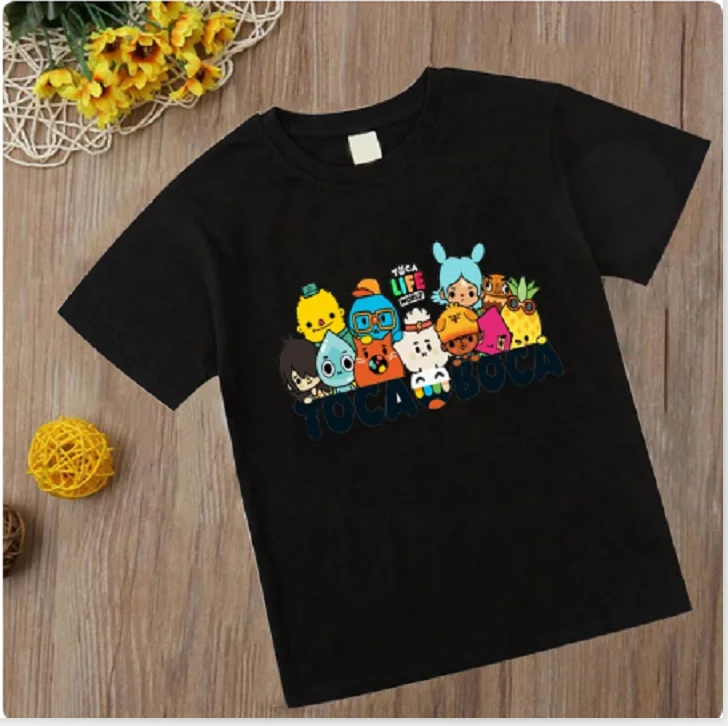 Children Funny Game Toca Life World Tshirt Anime Toca Boca Life World Game T Shirt Kids Tops Tee Teenager  short sleeve Tops Tee