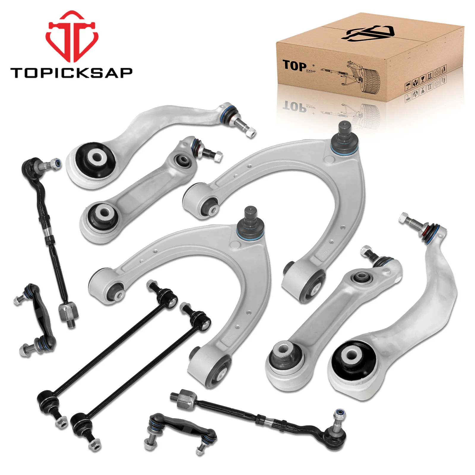 TOPICKSAP 14Pc Front/Rear Upper Control Arm Tie Rod Sway Bar Link for BMW 5/6-Serie F10/F06/F12/F13 RWD 528i/535i/550i/640i/650i