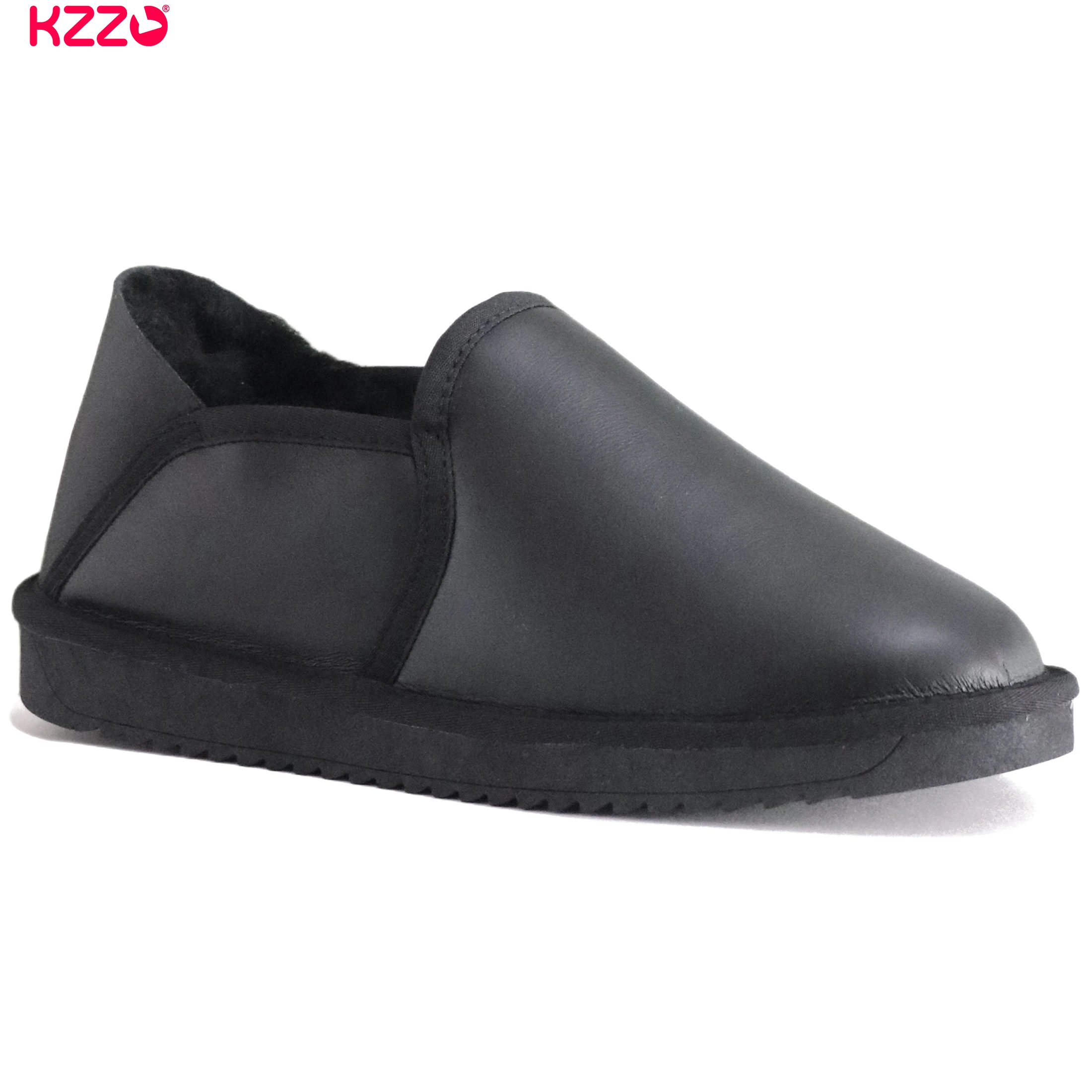 Snow Boot Fur Lined - KZZO レディース 防水 本革シープスキン ミニスノーブーツ、スリップオン ファー