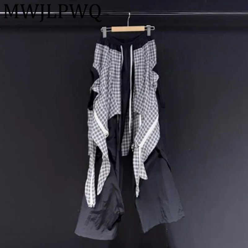 

MWJLPWQ Wooster Eugene Design 2025 Новые лоскутные повседневные брюки с цветными блоками унисекс свободного покроя 12274