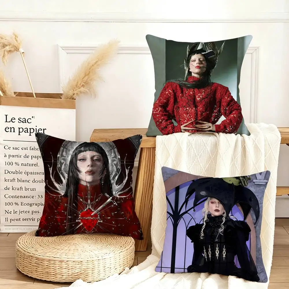 L-Lady Singer G-GagaS  Various Sizes Square Pillow Case For Car Home Bedchamber Decor