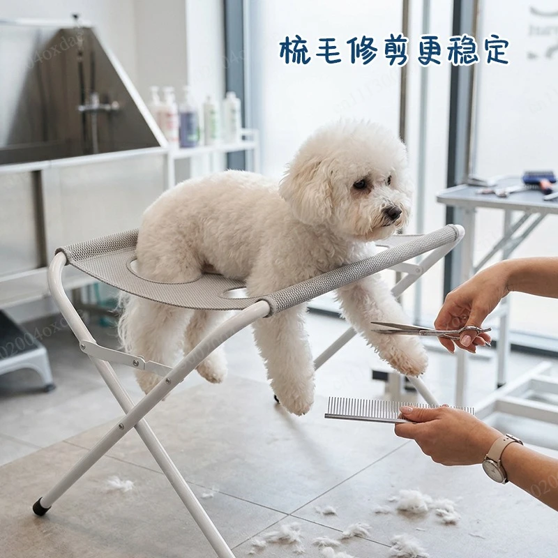 Cat and dog universal non-slip hollow drain adjustable hole design bath rack pet bath rack folding beauty table