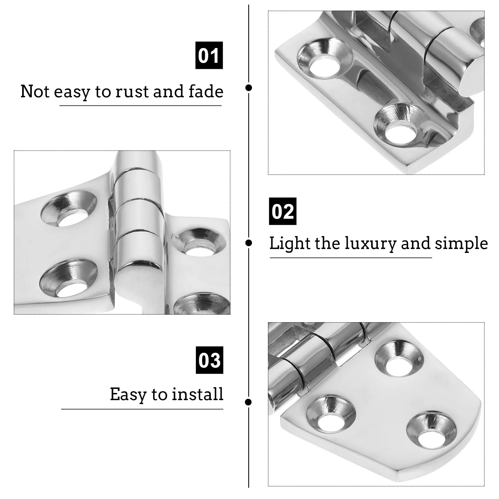 

2pcs Heavy Duty Stainless Steel Door Hinges Thickened Butt Hinges For Gate Cabinet Furniture Window Yacht Boat Home Use