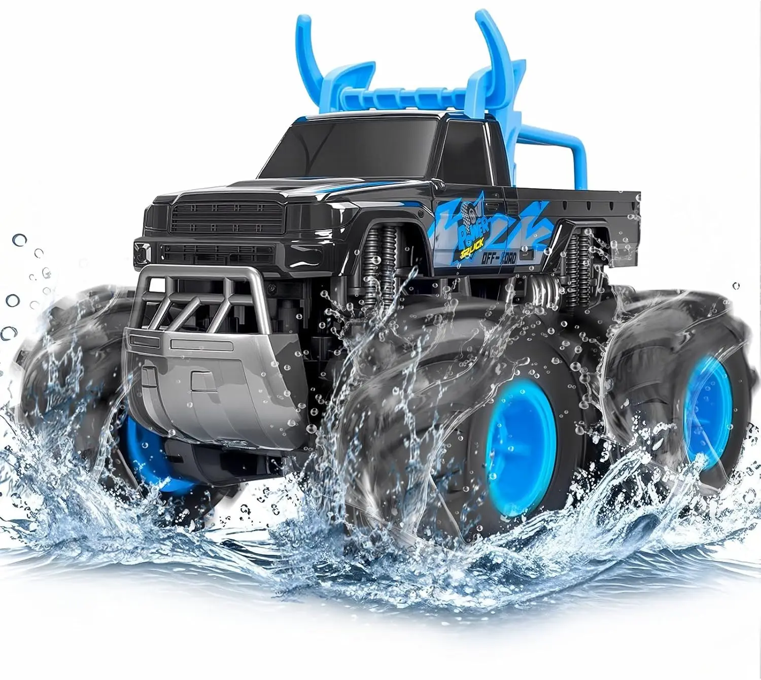 

Waterproof Remote Control Monster Truck, 1:16 RC Car, 2.4GHz 4WD All Terrain Toy with Rechargeable Batteries for Boys Ages 6-12