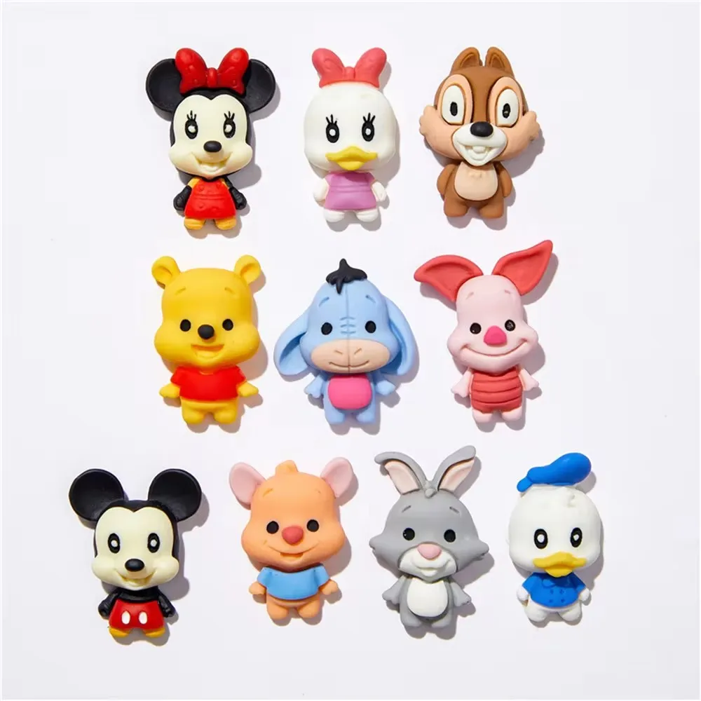 Hot Suit  MINISO Cartoon Tigger Mickey Minnie Doll 3D Charms Shoe Accessories DIY Detachable Clogs Sandals Buckles