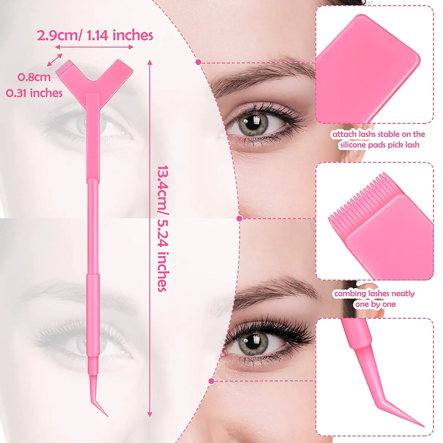 10Pcs 2 Way Eyelash Perming Stick Lash Lifting Curler Applicator Y Shape Comb Eyelash Perm Lifting Eyelash Extension Supplies