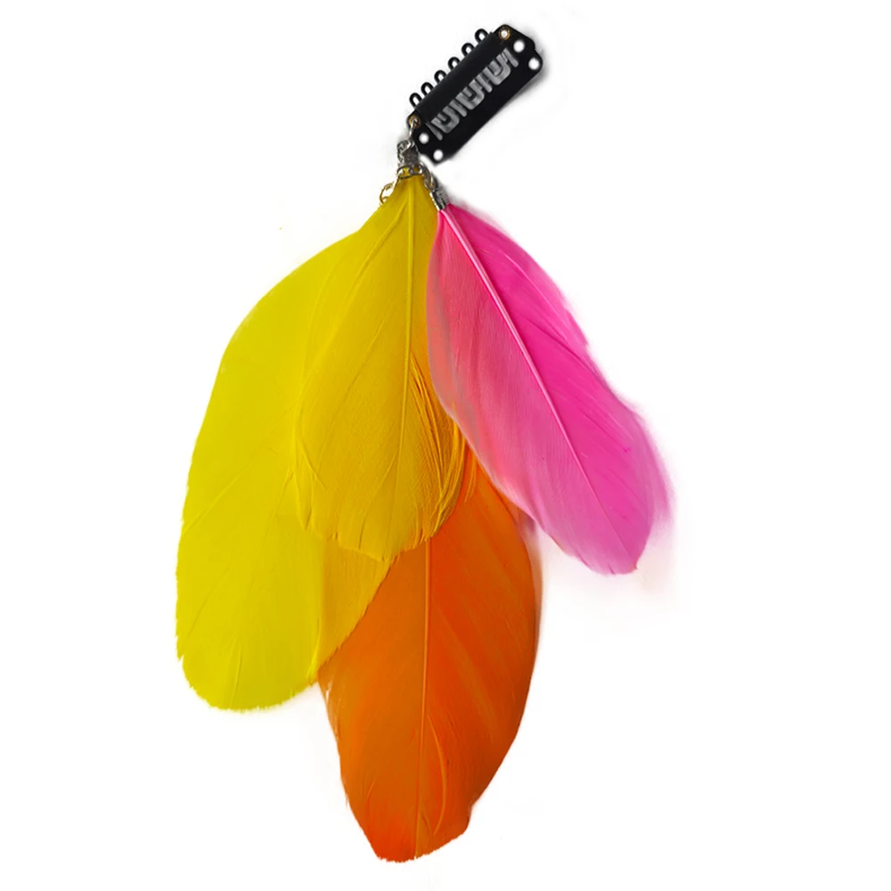 Feather Hair Extensions with Clips - usage example
