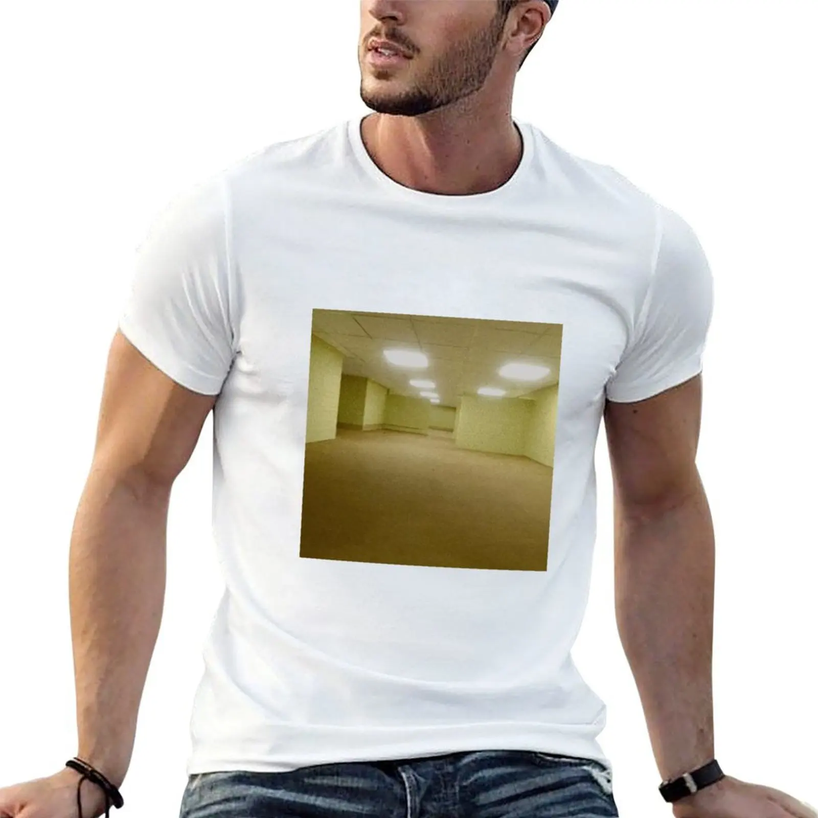 The Backrooms Hallway T-Shirt customs man clothes men t shirt