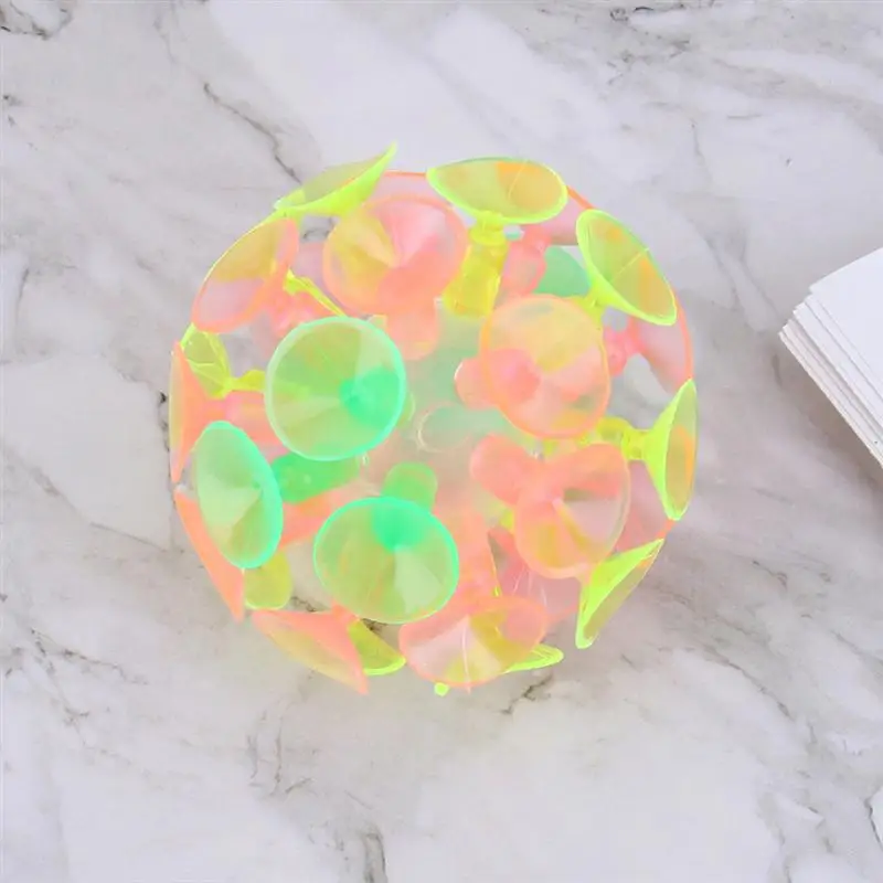 7Pcs Ball Toy Glowing Creative Interactive Multicolored Party Toy Plaything Suction Toy Suction Cup Ball for Kids Girl