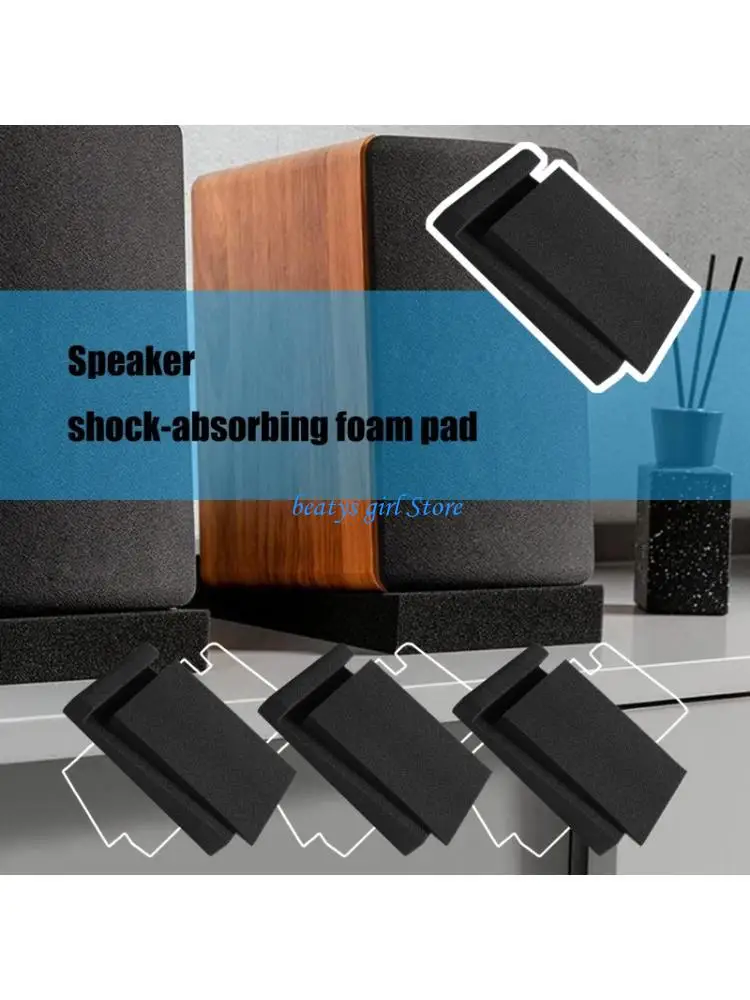 

C7AB 1 Set Shockproof Speaker Sponge Pad Reduce Vibration and Enhancing Bass Sound