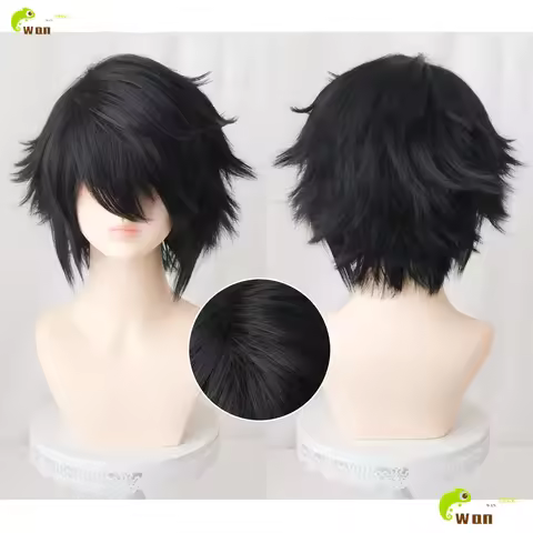 L.Lawliet Cosplay Wig Misa Amane Yagami Light L Cosplay Anime Cosplay Wigs Heat Resistant Synthetic Hair For Costumes + Wig Cap
