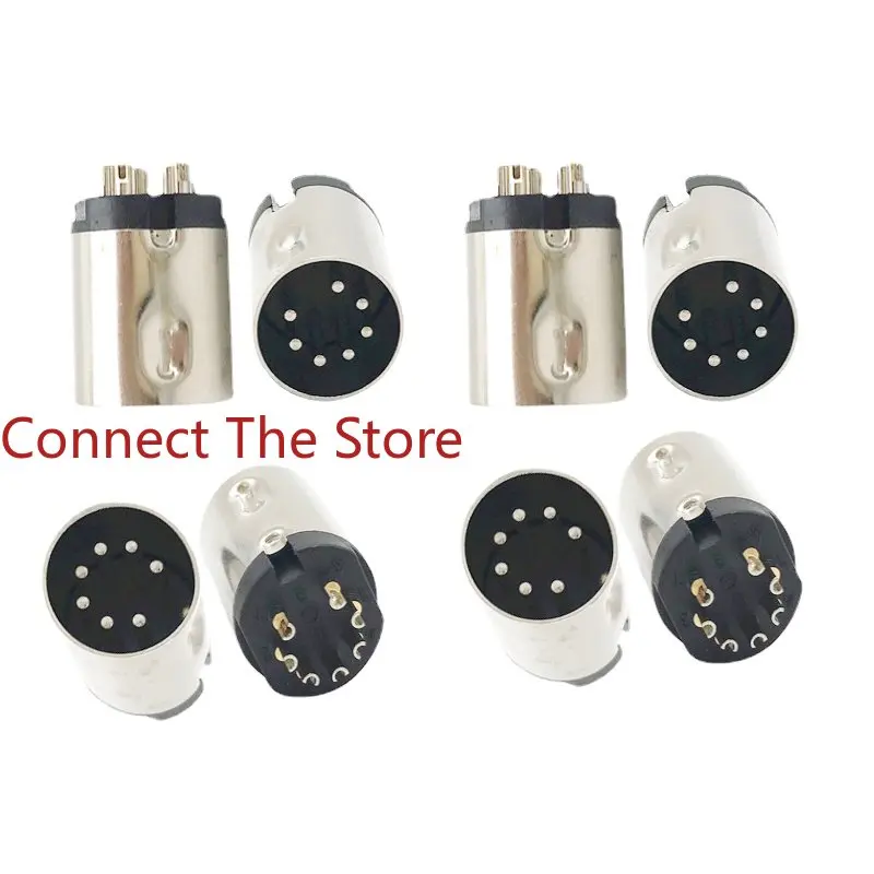 10PCS Big DIN 7P Male Full Copper Cable Connector  D7P  Injection Head   Computer Mouse  