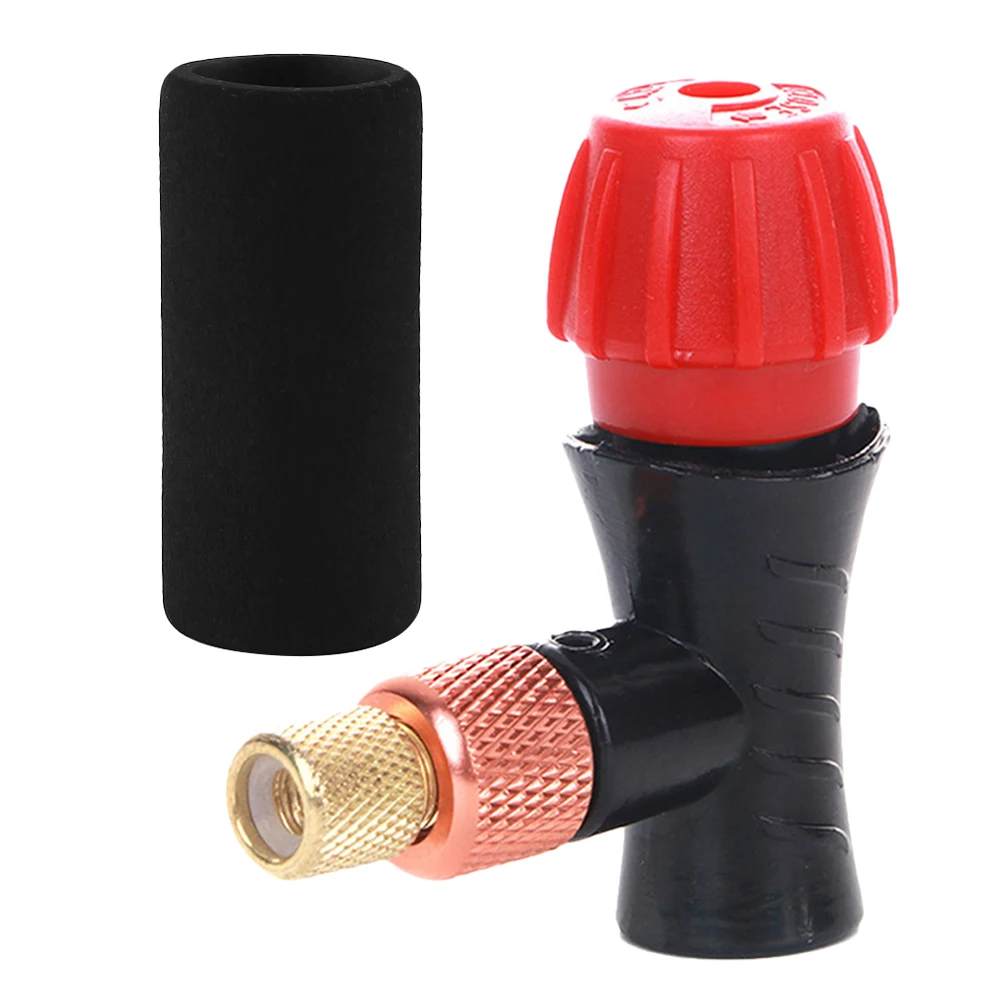 

1 set CO2 Inflator Bike Valve Set Carbon Dioxide Bottle Head Compressor Foam Sleeve Handle Cover