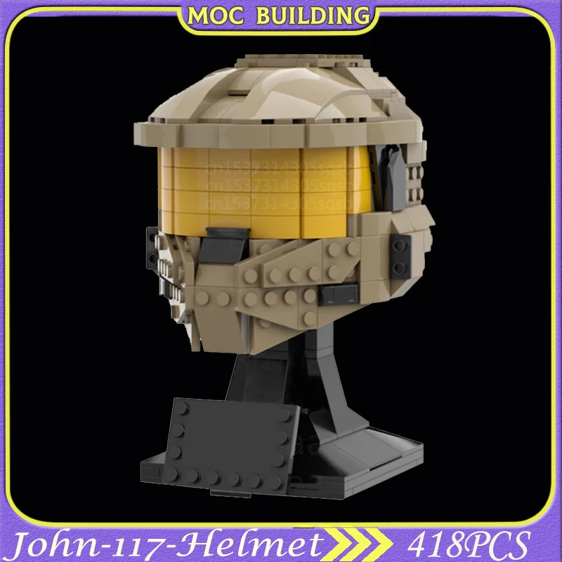 

Moc Space Wars Bust John-117 Helmet Collection Classic Movie Blocks Assembled Model Cloned Helmet Children Toys Gifts