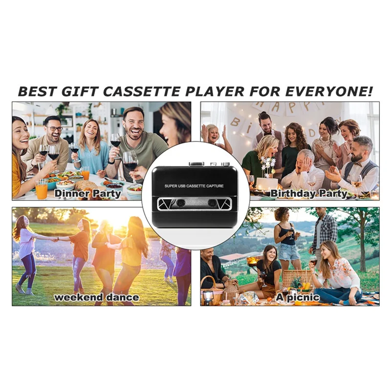 AA60-Super USB-Kassetten-zu-MP3-Capture-Konverter, USB-Kassettenband zu PC, Audio, Musik-Player, CD-Upgrade