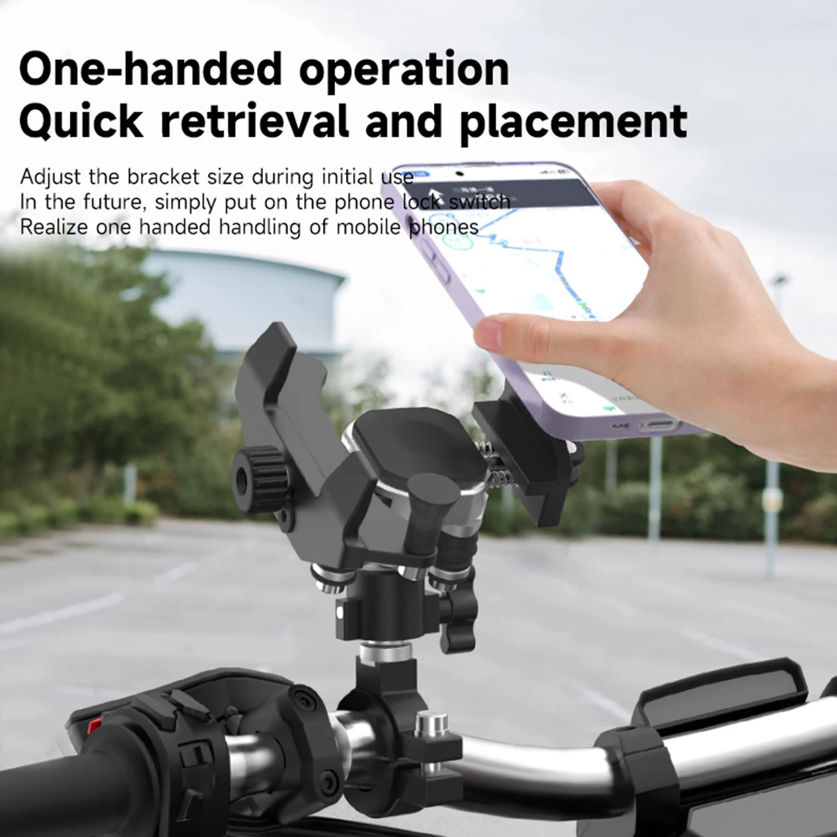 New Motorcycle Phone Holder High Quality Alloy Shock Absorbing Bike Motorcycle Mobile Stand 360° Rotatable Motos Bracket