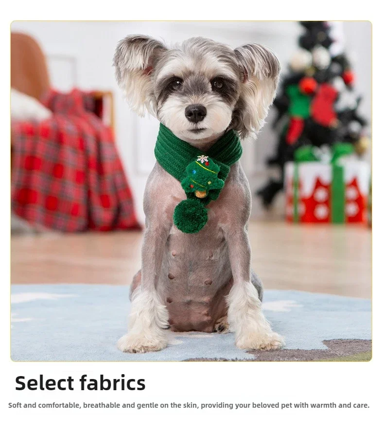 Weihnachtsschal für Haustiere, Winterstrickschal, Frühlingsfest, Weihnachtsschal, warmer Schal, Hundezubehör, Welpen- und Kätzchen-Schal, Haustierbedarf – Detail 8