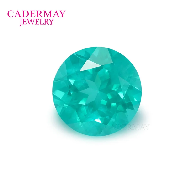 Paraiba Yttrium الألومنيوم العقيق YAG أحجار كريمة مفكوكة 7 مللي متر 8 مللي متر 10 مللي متر شكل دائري الاصطناعية Paraiba أحجار فضفاضة لصنع المجوهرات