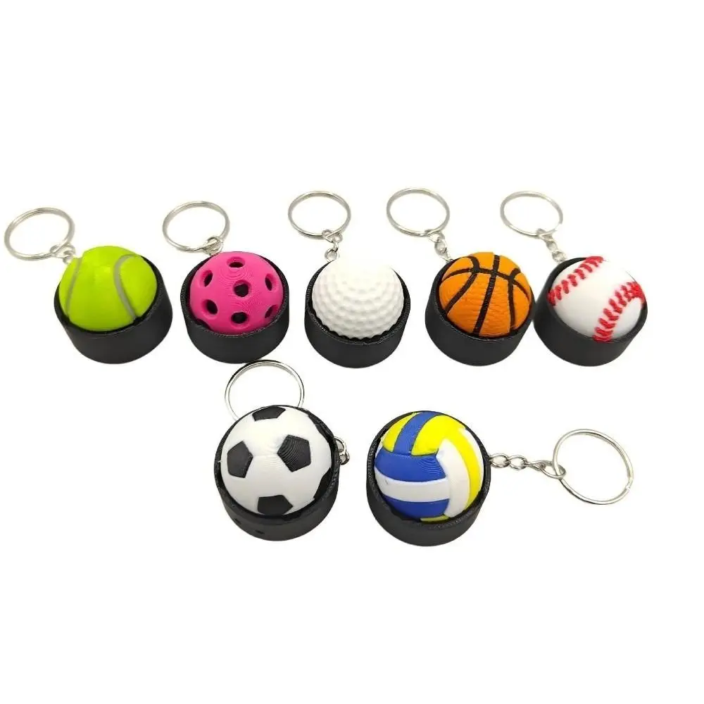 Kugelförmiger Knopf 3D-Gedruckter Schlüsselanhänger Sport-Thema Basketball Stressabbau-Schlüsselanhänger Kreatives Design Tragbarer Klicker-Schlüsselanhänger – Detail 10