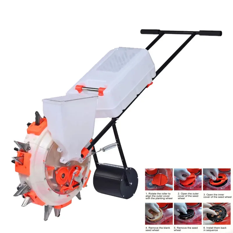 Small Multifunction Hand Sowing Machine Corn Peanut Soybean Vegetable Sowing Multi-function Hand-push Seeder Drum Seeder