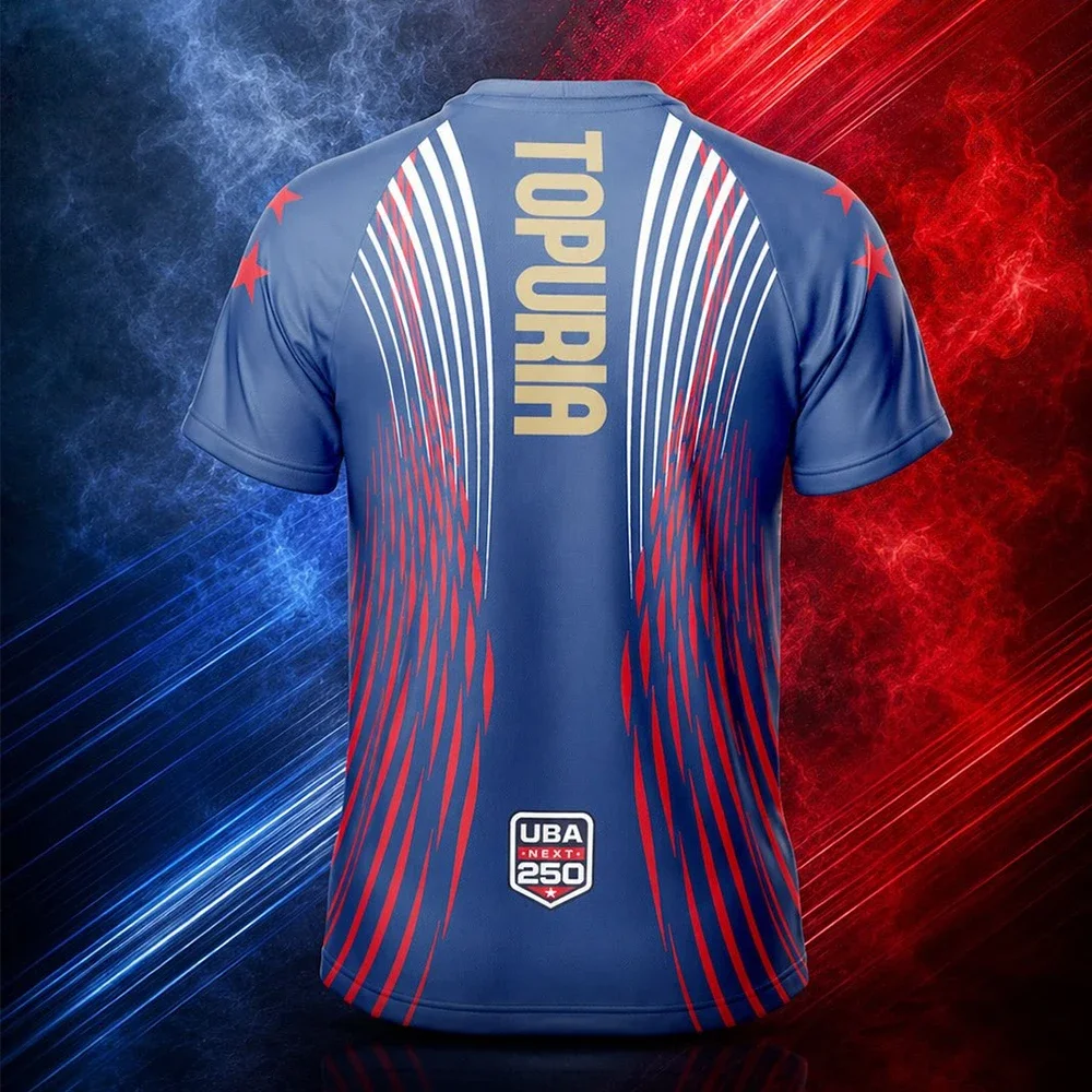 Neues Ilia Topuria MMA Freedom 250 Authentic Fight Night Walkout-Trikot für Kinder und Erwachsene, übergroßes, atmungsaktives, schnell trocknendes Sport-T-Shirt – Detail 3