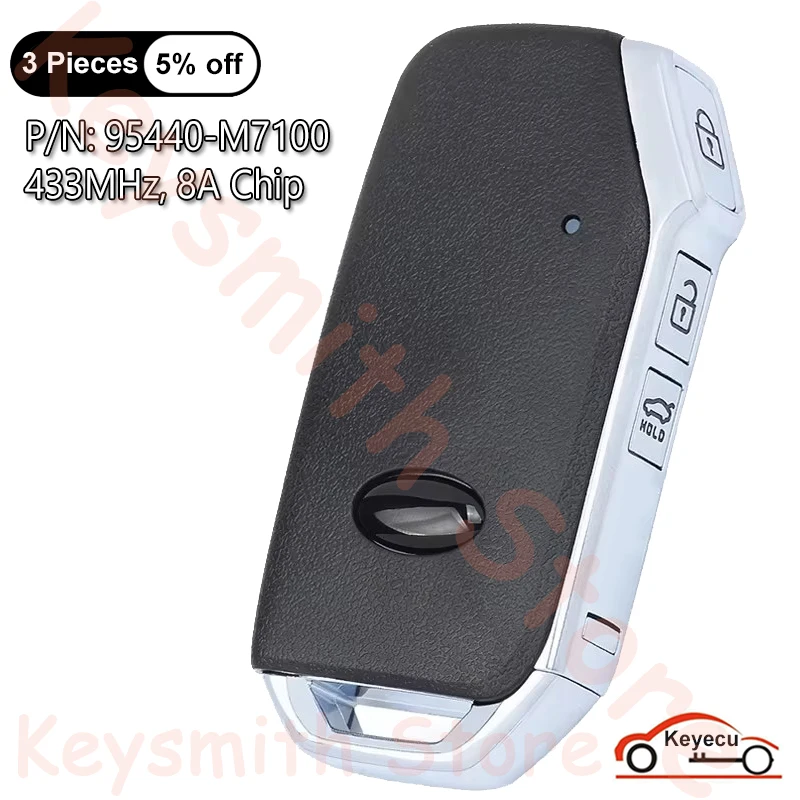 

KEYECU 3 Buttons 433MHz 8A Chip for KIA Cerato 2020 2021 Auto Smart Remote Control Key Fob P/N: 95440-M7100 FCC ID: FG00500