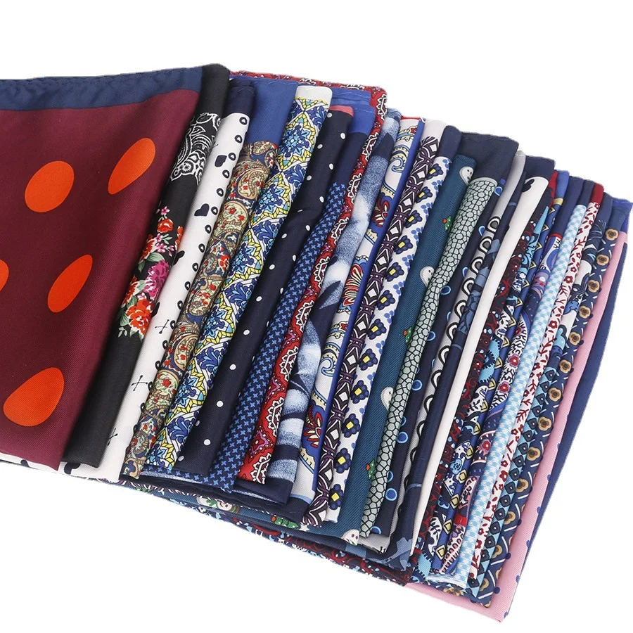 Модный большой шелковистый носовой платок 32 см для мужчин в горошек с цветочным принтом и карманами, повседневный мягкий роскошный белый носовой платок, свадебный костюм, носовые платки