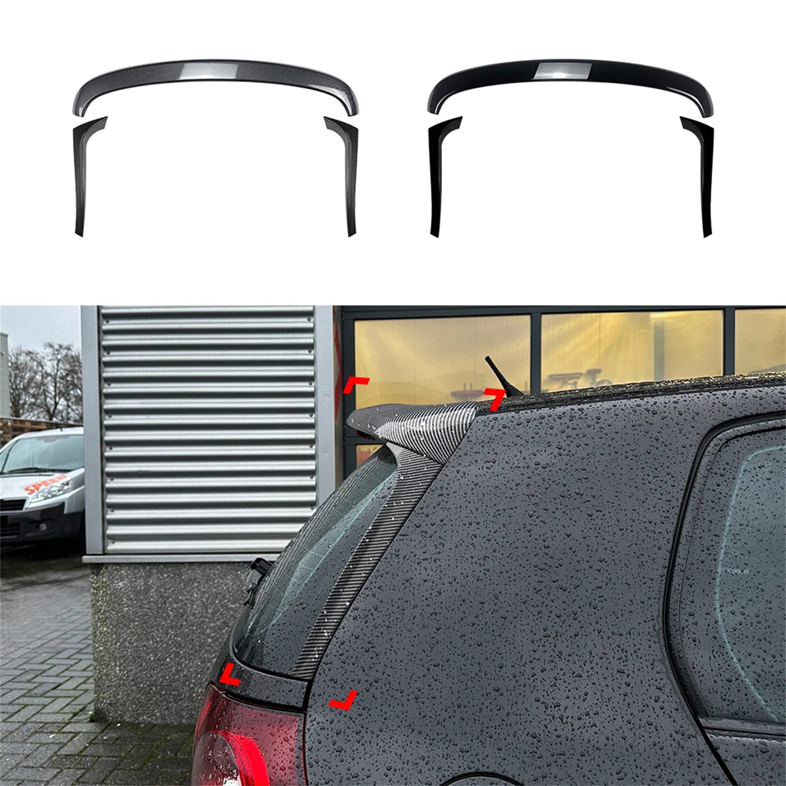 

Car Roof Wing Trunk Spoiler & Rear Side Lid Flap Decklid Splitter For Volkswagen VW Golf 5 Base Moodel Refit to 2003-2008 GTI