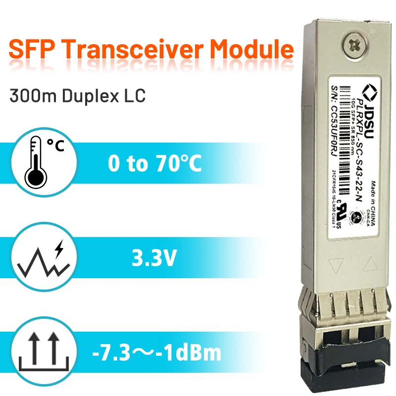 Imagem -02 - Transceptor Óptico com Conector Duplex lc 10g Sfp Mais sr 850nm 10gigabit Ethernet Compatível Plrxpl-sx-s4322-n 300m