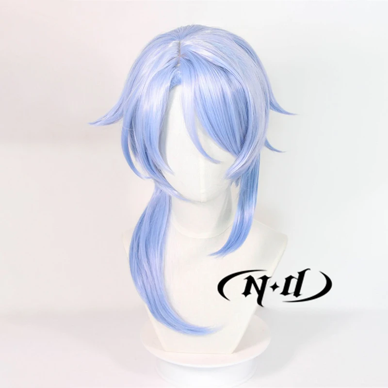 ND 카미사토 아야토 코스프레 가발 헤어피스 겐신 임팩트 코스프레 헤어 가발 내열성 코믹콘 코스터 의상 테마 파티용