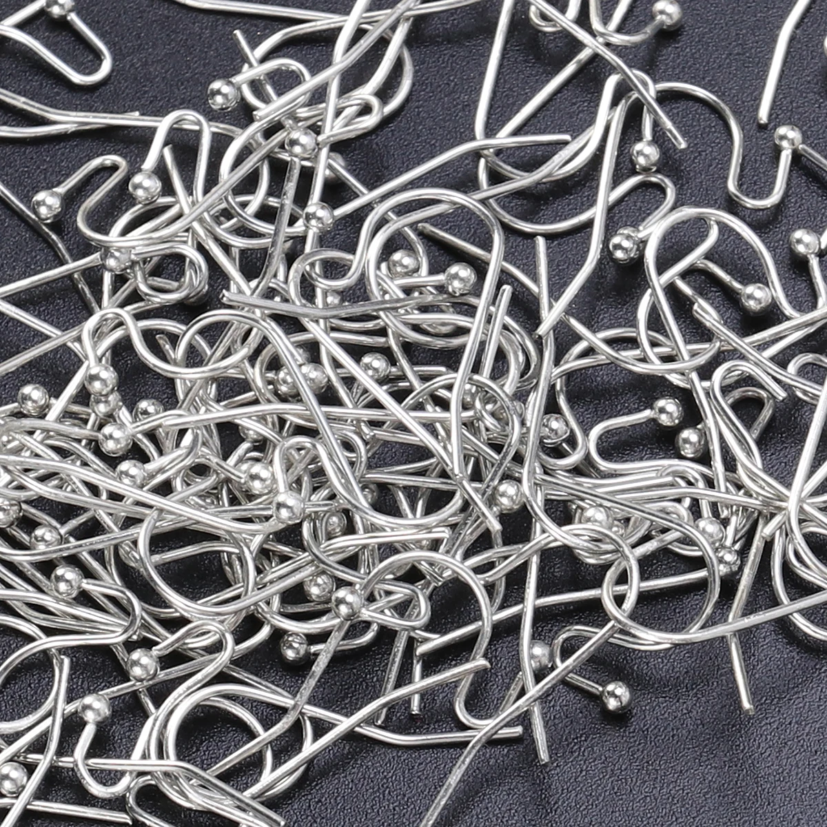 

100pcs Silver Earring Hooks Handmade Diy Jewelry Findings Ear Tone Wire Hooks Spring Ball Lightweight Durable Corrosion
