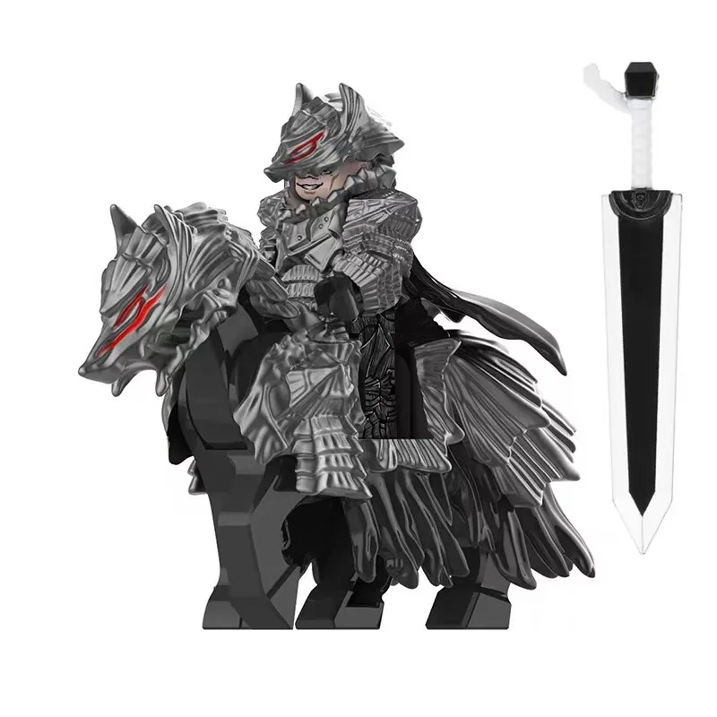 Medieval Round Table Knights Assemble Compatible Bricks Berserk Guts Puzzle Action Figures Model Building Blocks Doll Toy Gifts