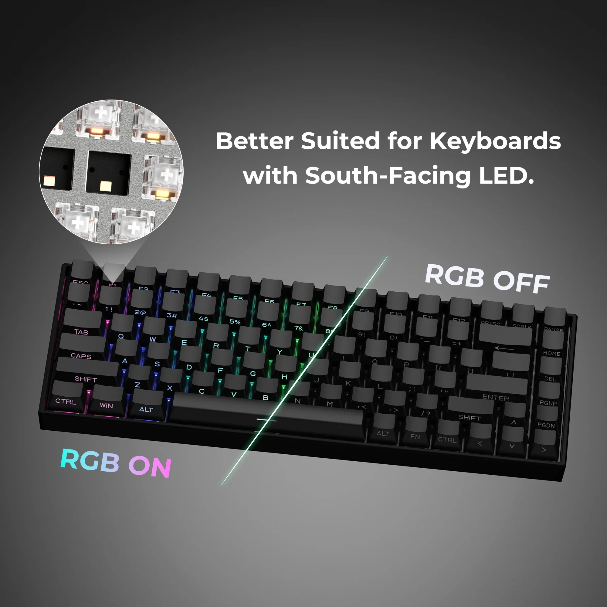 

QBYI Phantom Gradient Keycaps PBT Top/Side Print Key Caps Double Shot Shine Through Custom Minimalist OEM Russian/Korean Keycap