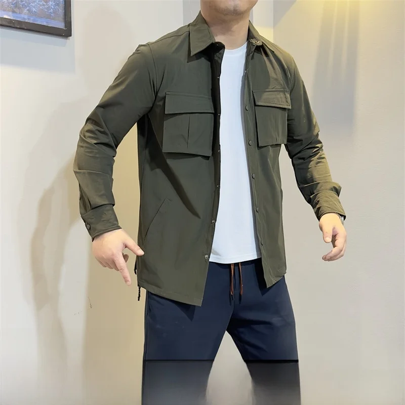 

Мужская функциональная куртка для активного отдыха с длинным рукавом, дышащая, с защитой от солнца, весна-лето, высококачественная, приталенного кроя, для молодежи