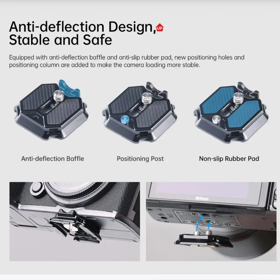 

FALCAM F38 Anti-Deflection Quick Release Plate V2 Aluminum Construction Anti-Slip for Tripod Gimbal Photography