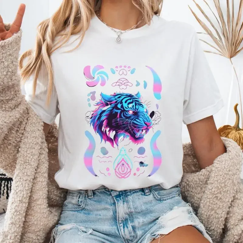 28 Vibrant Tiger T Shirt Cotton Boho Style for