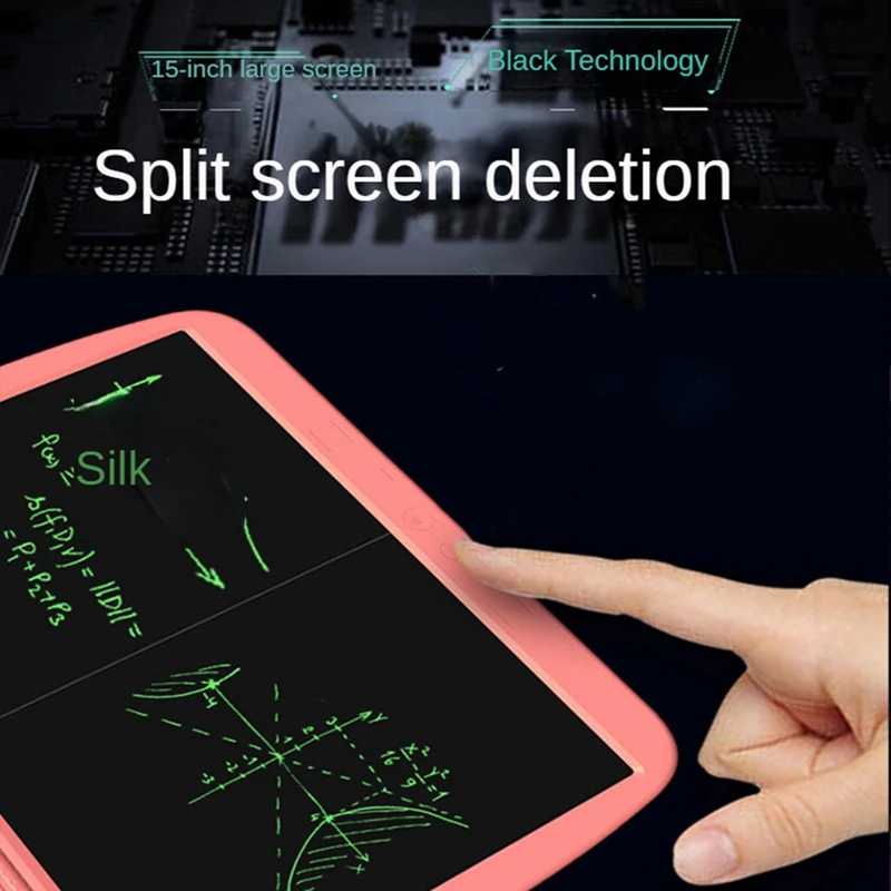 1 Set Split-Screen-Schreibtafel, LCD, einfarbig, elektronisches Malbrett, Zeichenbrett, Handschriftblock, Blau