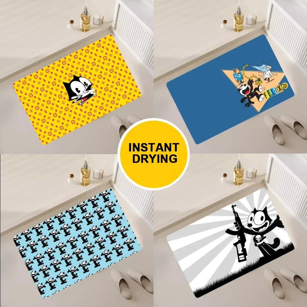 Cartoon Cute F-Felix the C-Cats Floor Mat Bedroom Kitchen Door Bath House Super Absorbent Foot Non-slip