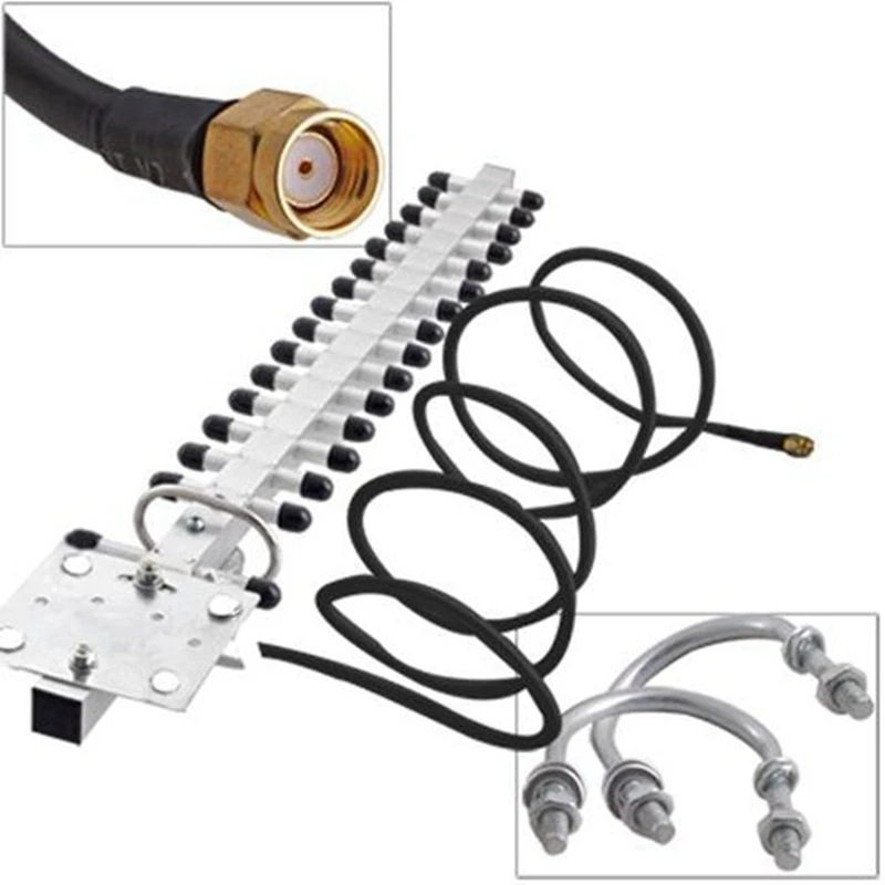 1ชิ้น2.4กิกะเฮิร์ตซ์16DBI-18DBI ยากิ WLAN WiFi Omni เสาอากาศไร้สาย & 1ชิ้นสายเคเบิลแบบหัวต่อตัวผู้ต่อ SMA ตัวผู้ SMA ตัวผู้