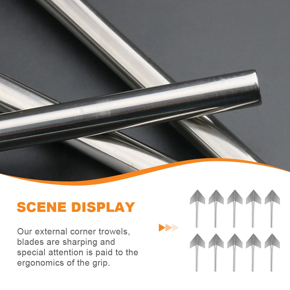 10 Pcs Stainless Steel Femoral Angle Device Scraper Corner Trowel Plaster Drywall outside Tool