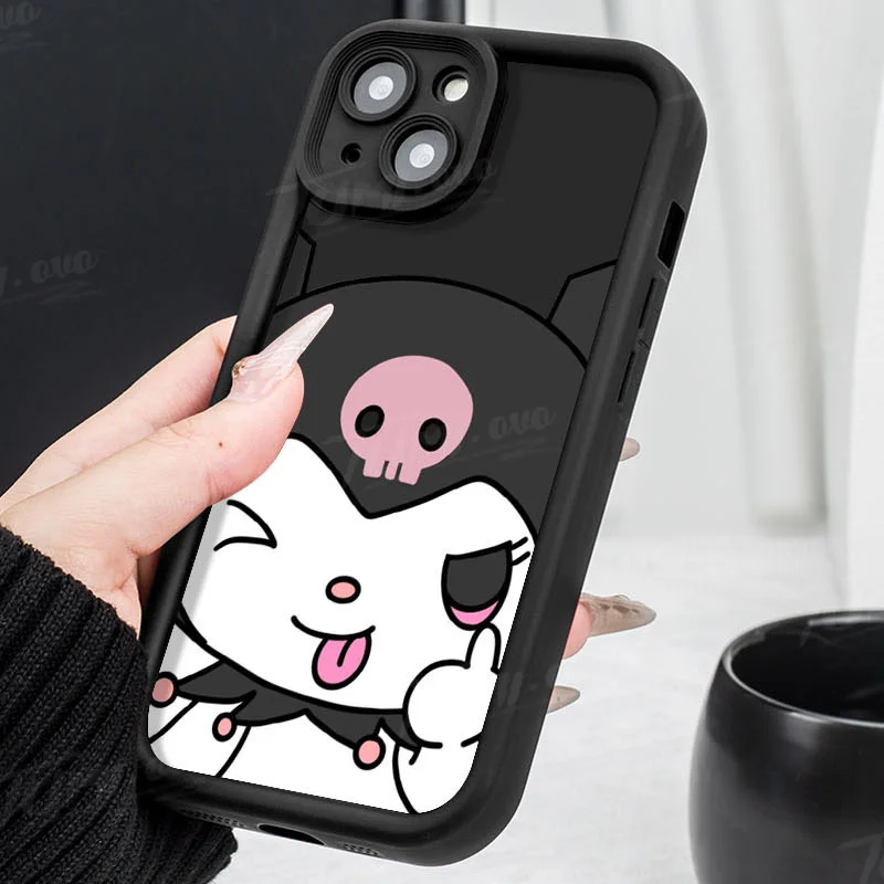 Cartoon Sanrio K-Kuromi Phone Case for Xiaomi Redmi Note 13 12 11 Pro Plus 12S 11S 10S 10 9 9S 8 12C 13C Silicone Matte Cover