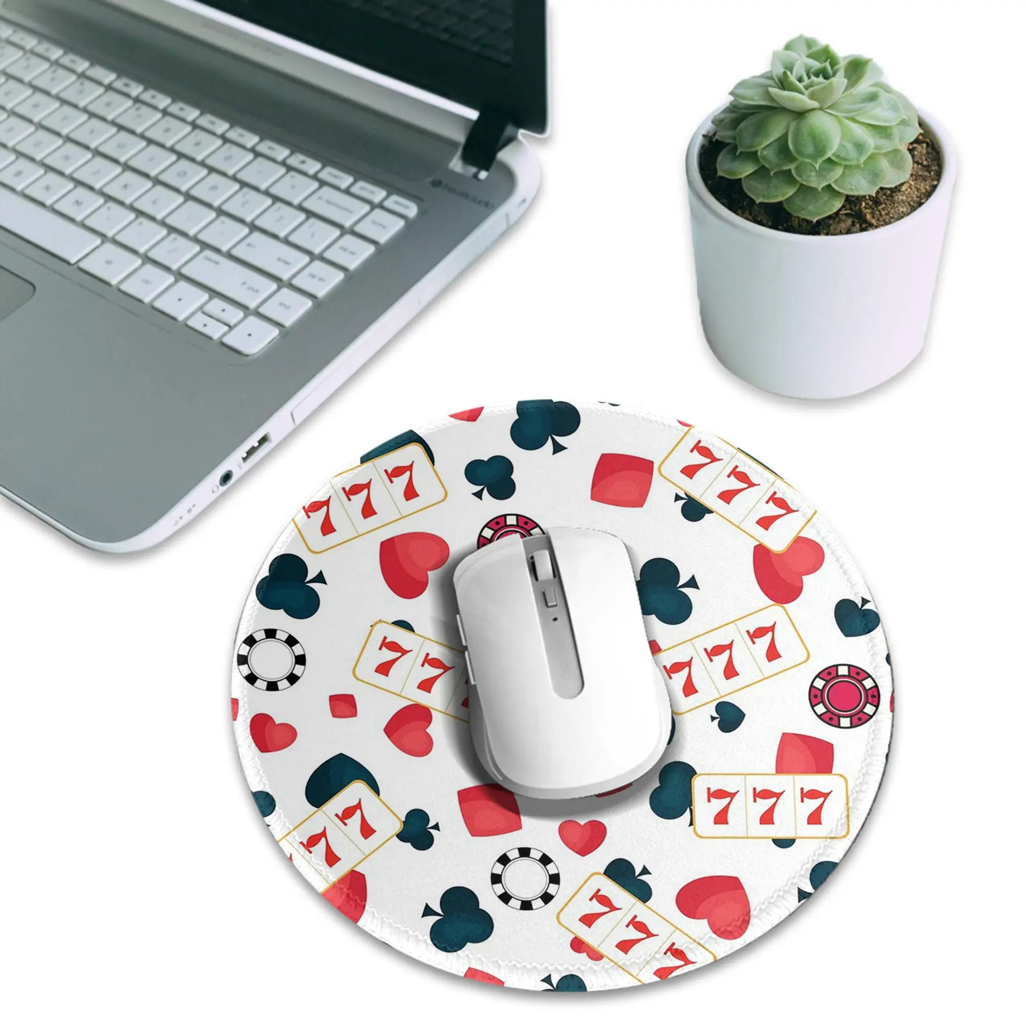 Poker Slot Machine Pattern Mouse Pad Computer Keyboard Mouse Mat Gaming PC Laptop Desk Mat Office Accessories Table Mats