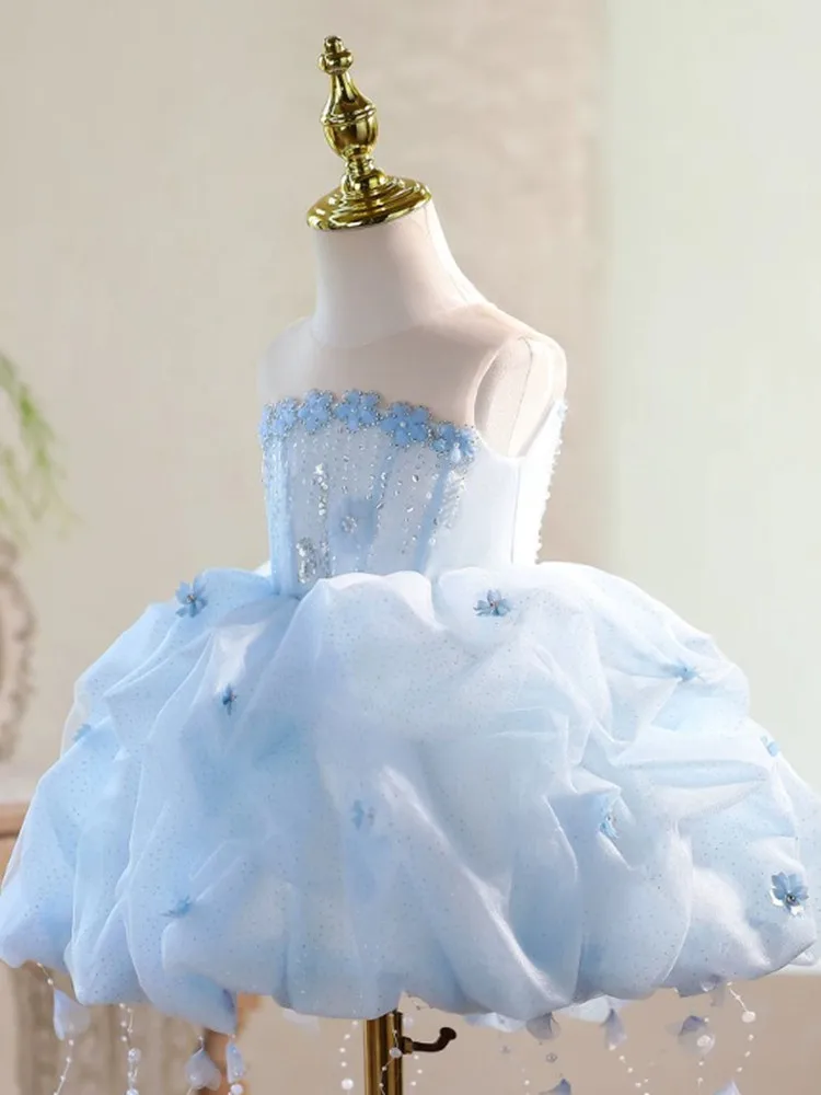 Hochwertige Kinder-Partykleider für Klavieraufführungen, Geburtstage, Hochzeiten, Blumenmädchen A5042 Großhandel Mädchen-Abendkleider – Detail 6